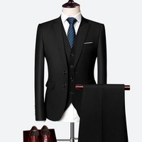 Thomas | Herren Hochzeit Anzug | mit Weste in Schwarz