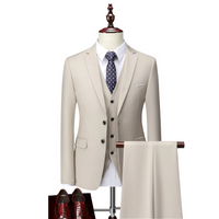 Thomas | Herren Hochzeit Anzug | mit Weste in Beige