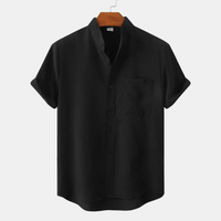 Lukas | Herren Kurzarm Hemd | Button down in Schwarz