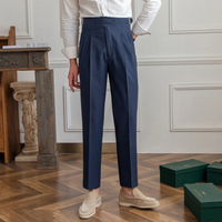 Jens | Herren Chino Hose | Bundfaltenhose in Blau