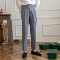 Jens | Herren Chino Hose | Bundfaltenhose in Steingrau