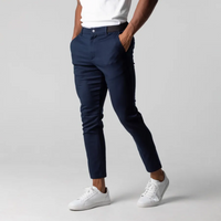 Lennart | Herren Chino Hose | Grau Stoffhose in Marineblau