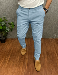 Jingle | Herren Chino Hose | Schwarze Stoffhose in Himmelblau