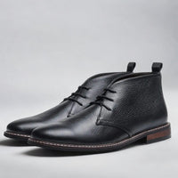 Christian | Herren Chukka mens boots Schnürung Kunstleder klassisch in Schwarz
