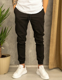 Ely | Herren Elegant Jogginghose | Grau in Schwarz