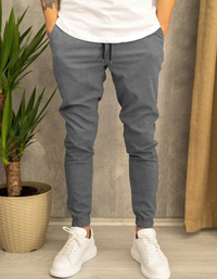 Ely | Herren Elegant Jogginghose | Grau in Grau