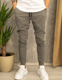Ely | Herren Elegant Jogginghose | Grau in Braun