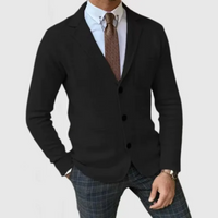 Joshua | Herren Freizeit Sakko | Strickjacke in Schwarz
