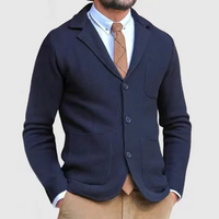 Joshua | Herren Freizeit Sakko | Strickjacke in Dunkelblau