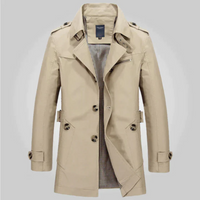 Leopold | Herren Winter Trenchcoat | Warme in Khaki