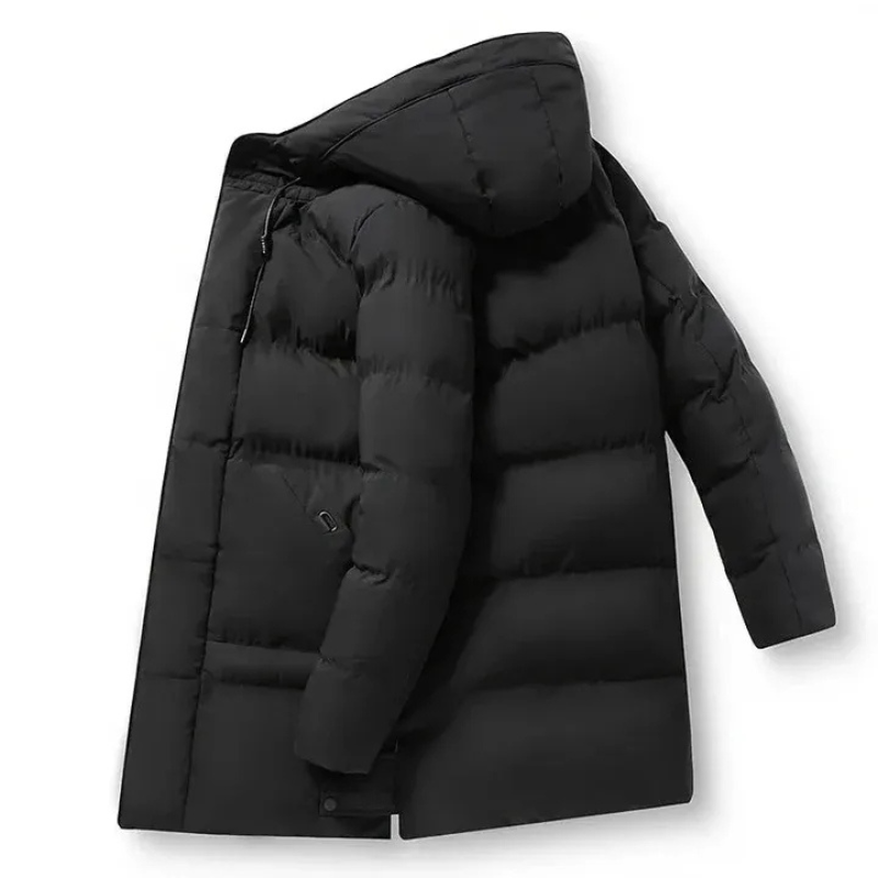 Herren elegante Winterjacke mit Kapuze | Langer