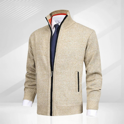 Herren eleganter Cardigan mit Reißverschluss | Strick