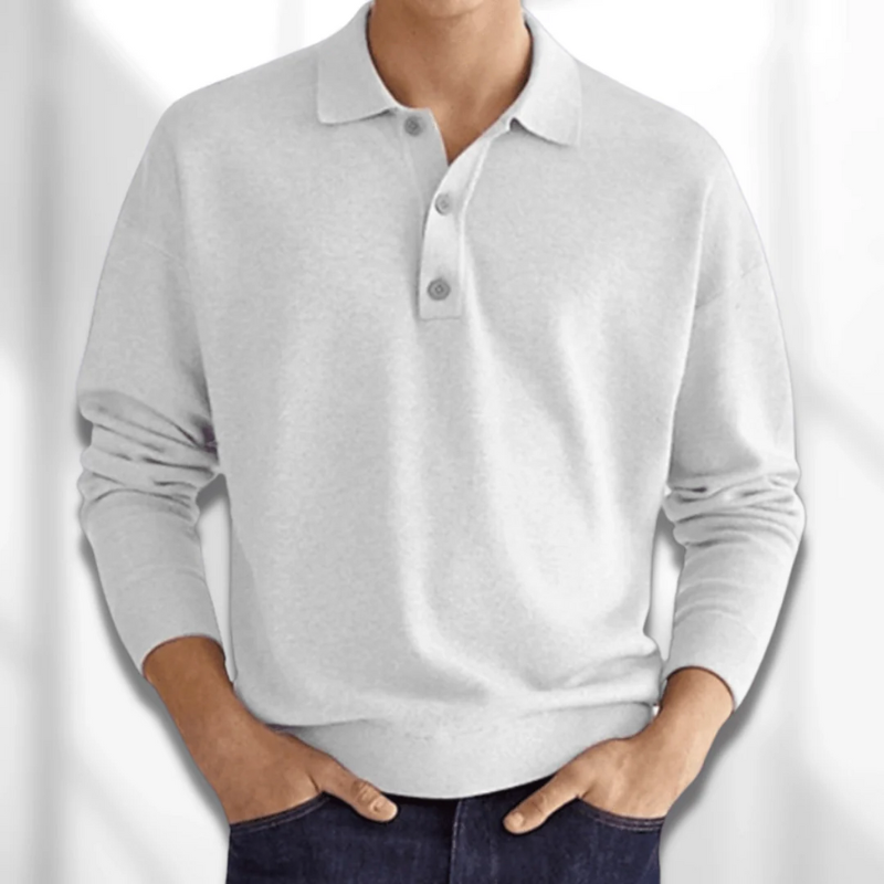 Herren eleganter Polopullover | Warmer