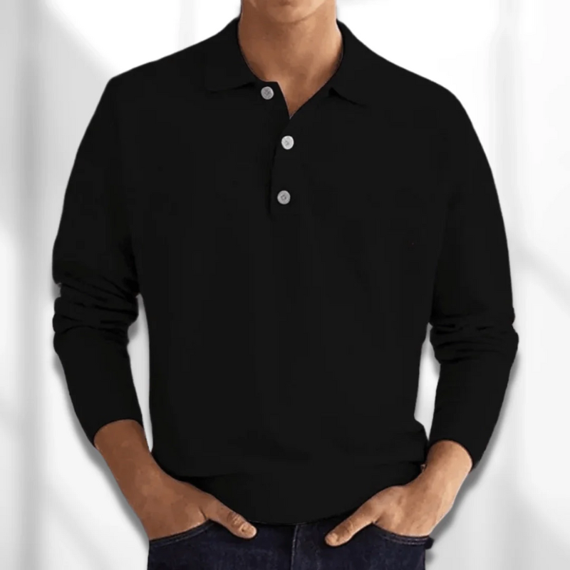 Herren eleganter Polopullover | Warmer