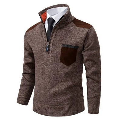 Herren eleganter Zip-Up-Pullover | Warmer