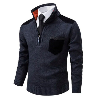 Herren eleganter Zip-Up-Pullover | Warmer