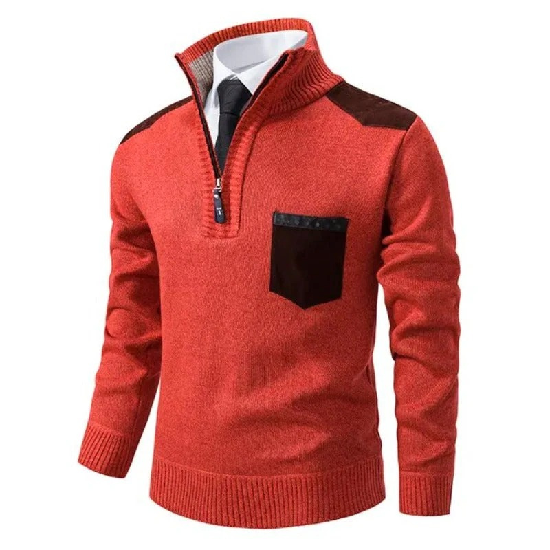 Herren eleganter Zip-Up-Pullover | Warmer