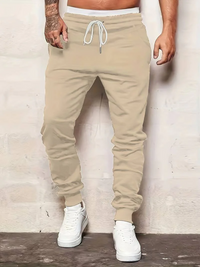 Alexandru | Herren Fitness Jogginghose | Grau in Creme farben