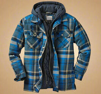 Herren Flanell-Winterjacke - Emanuel in Blau