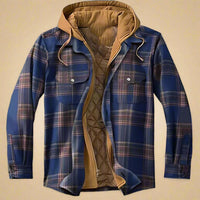 Herren Flanell-Winterjacke - Emanuel in Dunkelblau