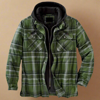 Herren Flanell-Winterjacke - Emanuel in Dunkelgrün