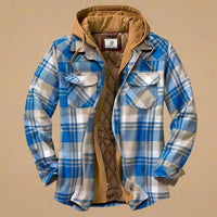Herren Flanell-Winterjacke - Emanuel in Hellblau
