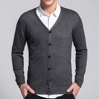 Finbar | Herren Tracht Strickjacke | V-Ausschnitt in Dunkelgrau
