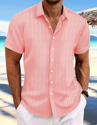 Robbie | Herren Freizeithemd | Kurzarm in Rosa