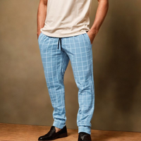 Ryle | Herren Freizeithose | Kariert in Hellblau