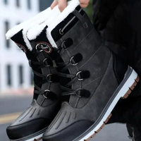 Otmer | Herren Gefüttert Schneestiefel | Wasserdicht in Schwarz