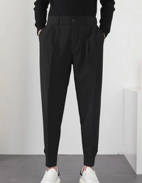 Aiden | Herren High-Waist Hose | Bequeme in Schwarz