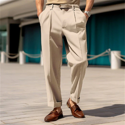 Dankard | Herren High-Waist Hose | Weiße