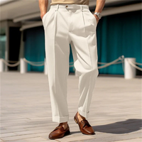 Dankard | Herren High-Waist Hose | Weiße in Weiß