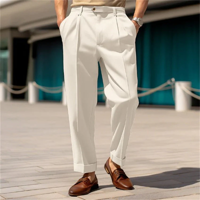 Dankard | Herren High-Waist Hose | Weiße