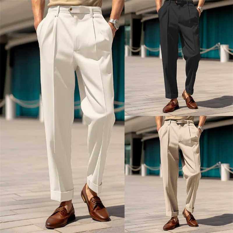Dankard | Herren High-Waist Hose | Weiße
