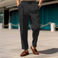 Dankard | Herren High-Waist Hose | Weiße in Schwarz