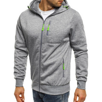 Danny | Herren Hoodie mit Reißverschluss | Schwarz Kapuzenpullover in Grau