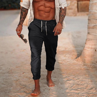 Hezrich | Herren Sommer Hose | Leichte in Schwarz
