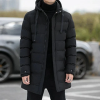 Levin | Herren Winter Steppjacke | Lange in Schwarz
