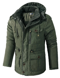 Kilian | Herren Winterjacke mit Kapuze | Wasserdichte Mantel in Grün