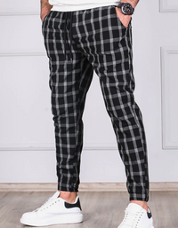 Rolfmar | Herren Freizeithose | Kariert in Schwarz