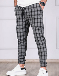 Rolfmar | Herren Freizeithose | Kariert in Grau