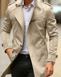 Yanik | Herren Lange Trenchcoat | Windbreaker in Beige