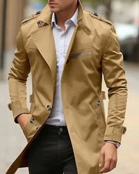 Yanik | Herren Lange Trenchcoat | Windbreaker in Khaki