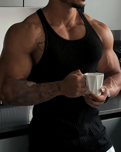 Herren klassisches geripptes Tanktop | Sport