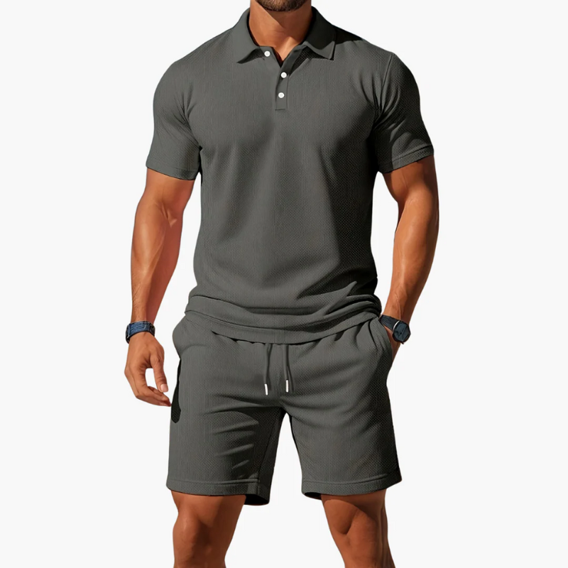 Herren klassisches Poloshirt- und Shorts-Set | Twin