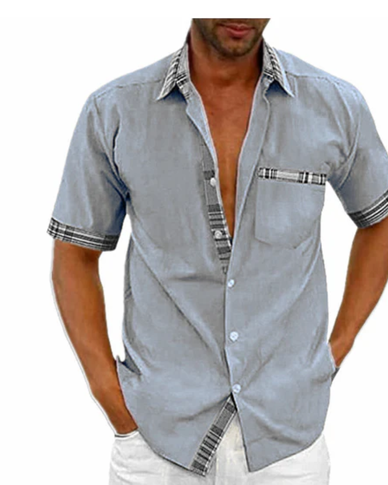 Finn | Herren Kurzarm Hemd | Stehkragen