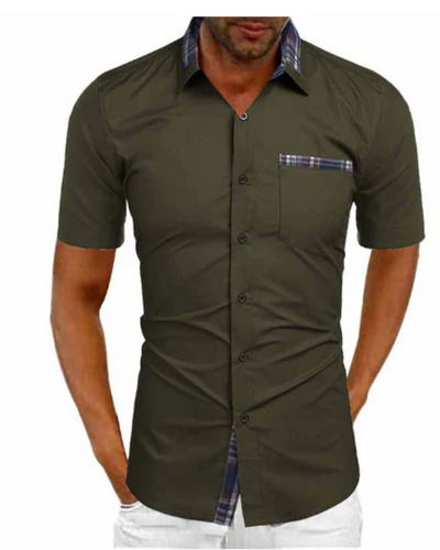 Finn | Herren Kurzarm Hemd | Stehkragen