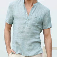 Rico | Herren Kurzarm Hemd | Sommer in Himmelblau