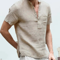 Rico | Herren Kurzarm Hemd | Sommer in Beige
